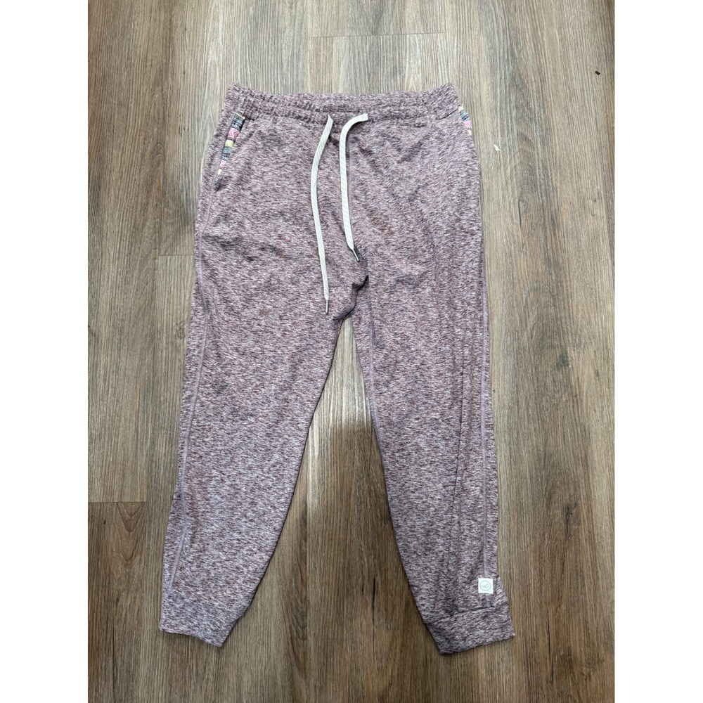 Wowie Womens Space Dye Joggers Maroon Heathered Athletic Lounge Pants Small